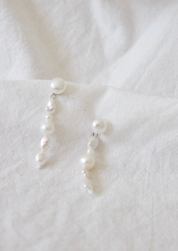 Irregular keshi pearl earrings - Alyssa