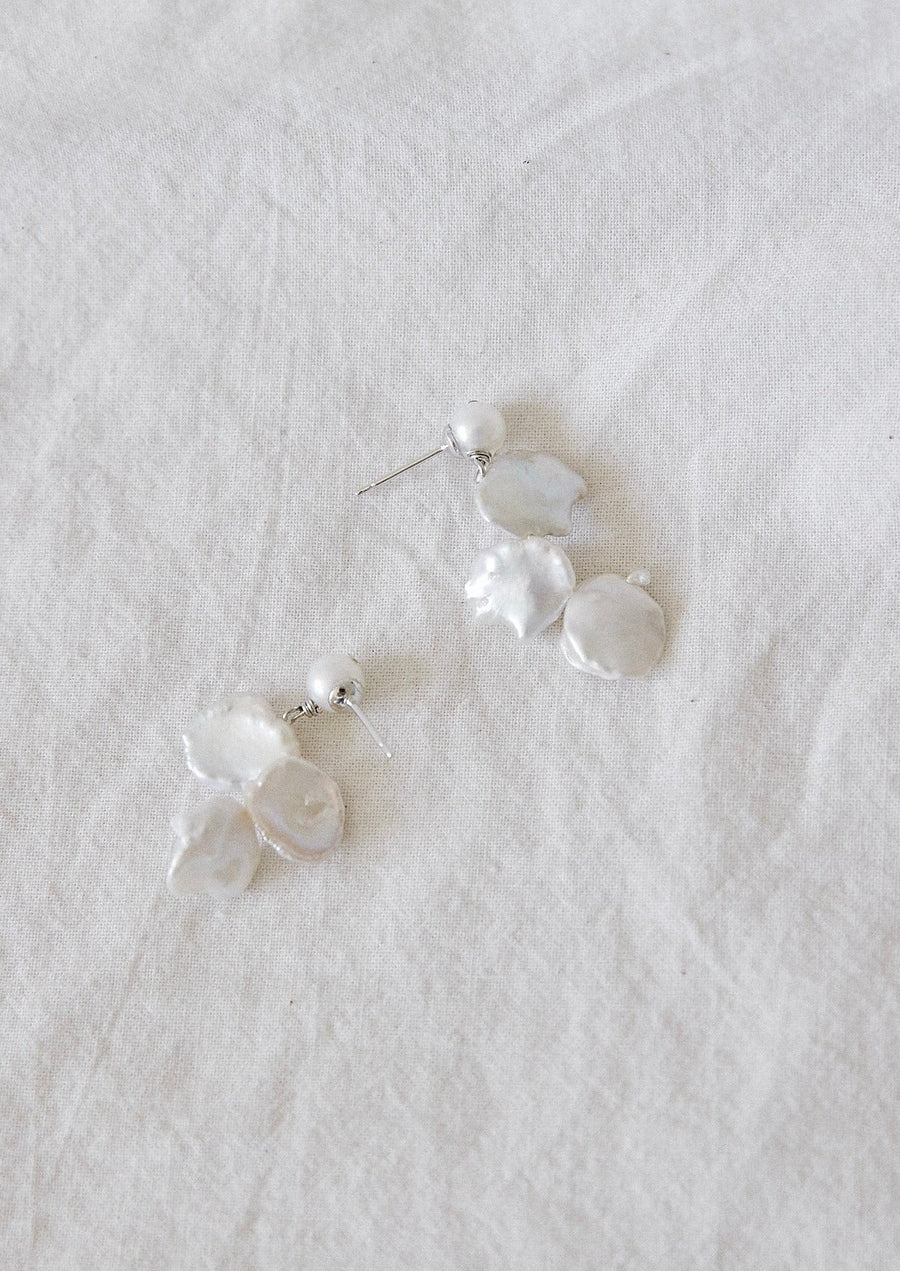 flower petal keshi pearl earrings - Alyssa