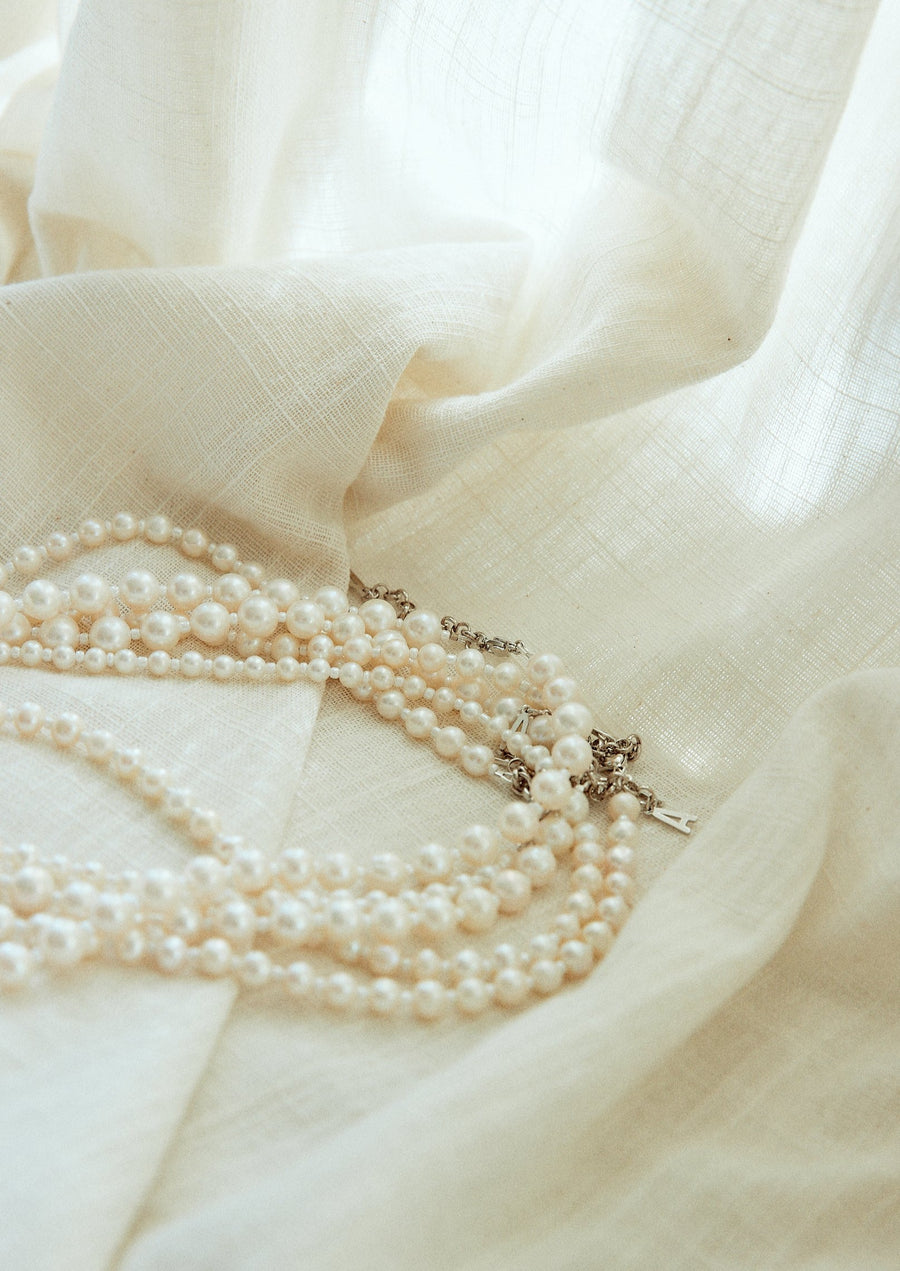 multi strand layering pearl necklace - Alyssa