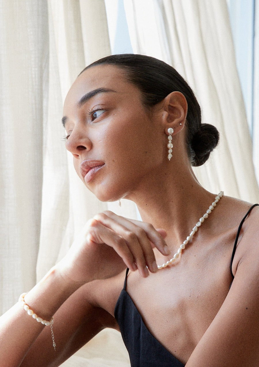 Irregular keshi pearl earrings - Alyssa