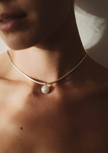 Edison pearl satin cord necklace